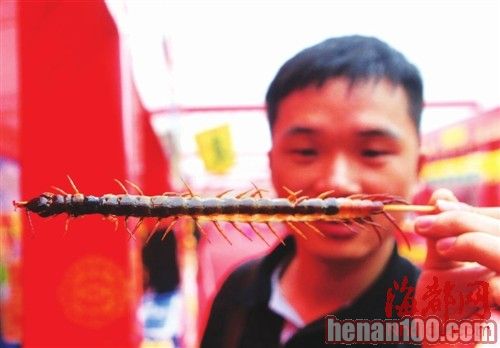 福州美食节现“油炸蜈蚣串”引食客惊叹（图）