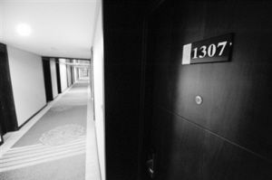 陶伟生前居住的酒店房间