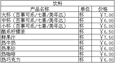 最新推出2012德克士菜单价格表