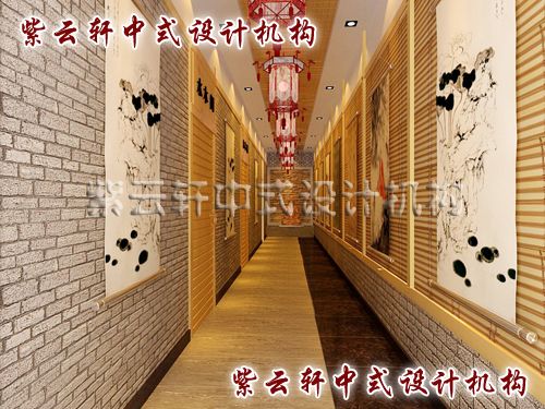 茶楼中式装修设计之包间过道：在历史的隧道中穿梭而过